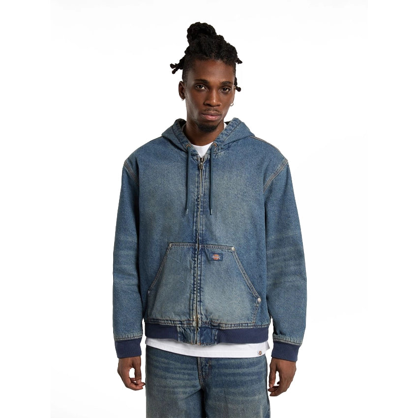 Hilham Hooded Denim Jacket - Khaki