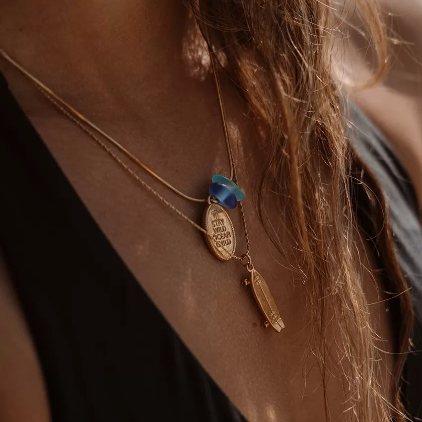 Zeeglas Skategirl Ketting Goud