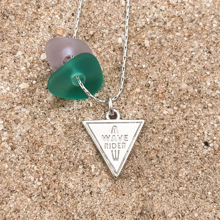 Zeeglas Wave Rider Ketting Zilver