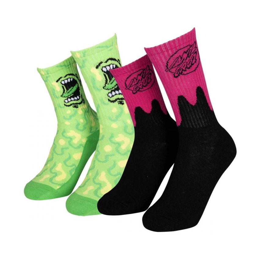Youth Slime Socks (2-pack) - Green Pink