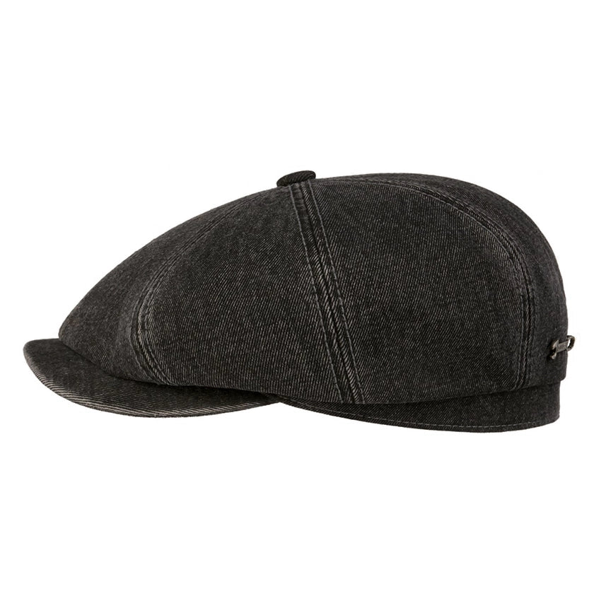 Hatteras Denim Garage Theme Flatcap - Black