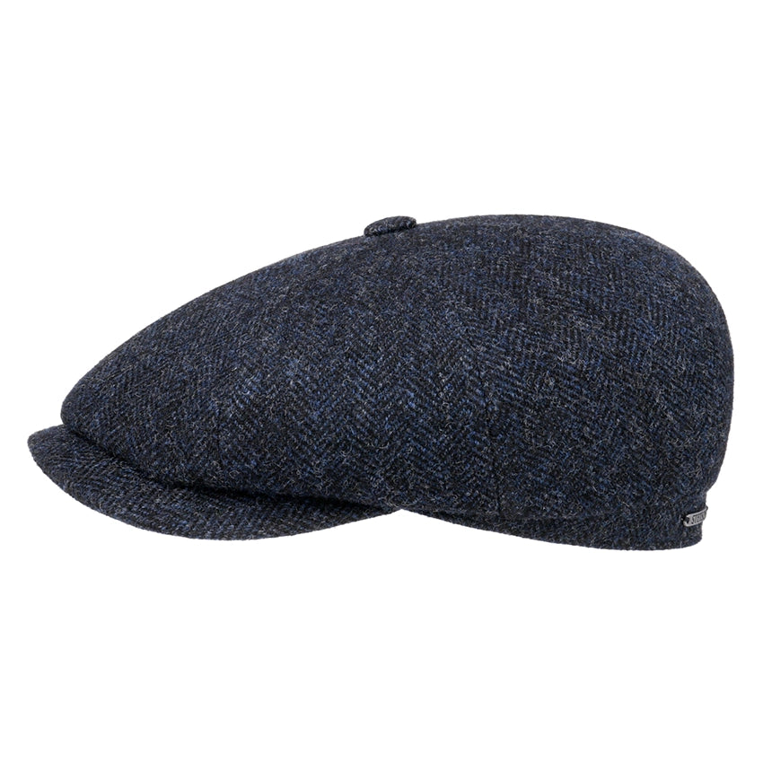 Hatteras Wool Herringbone Flatcap - Navy Blue