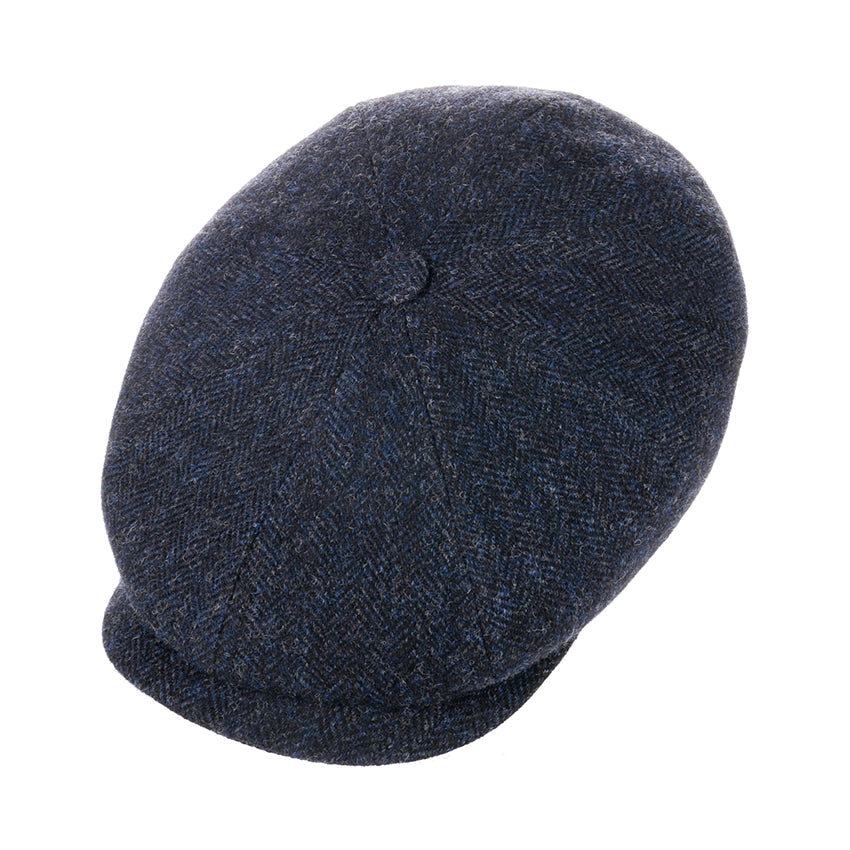 Hatteras Wool Herringbone Flatcap - Navy Blue