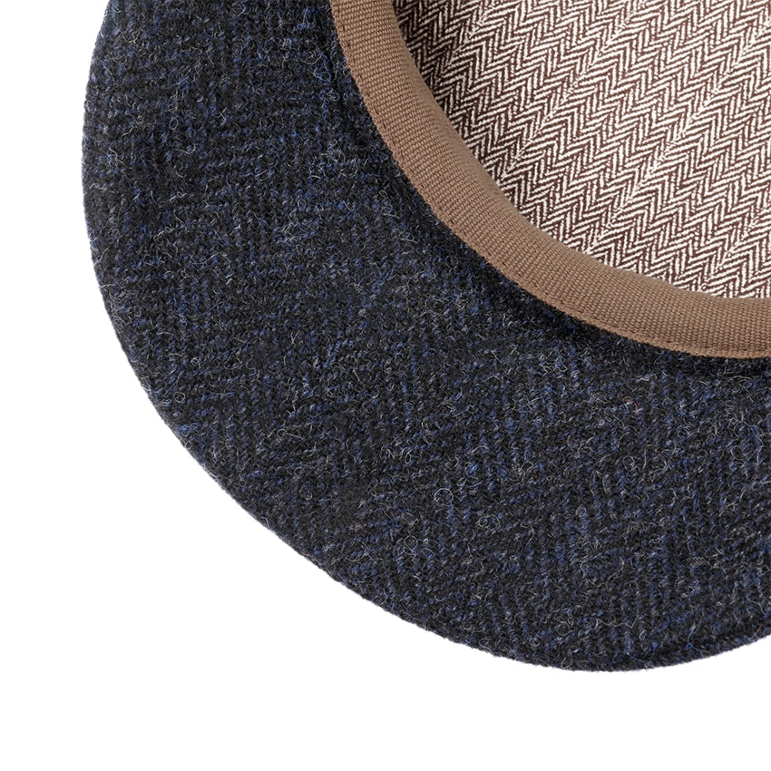 Hatteras Wool Herringbone Flatcap - Navy Blue