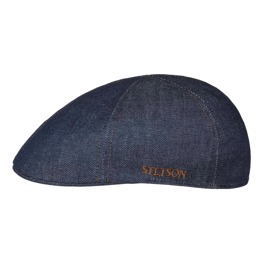 Texas Denim Sustainable Flatcap - Navy/Gun Metal