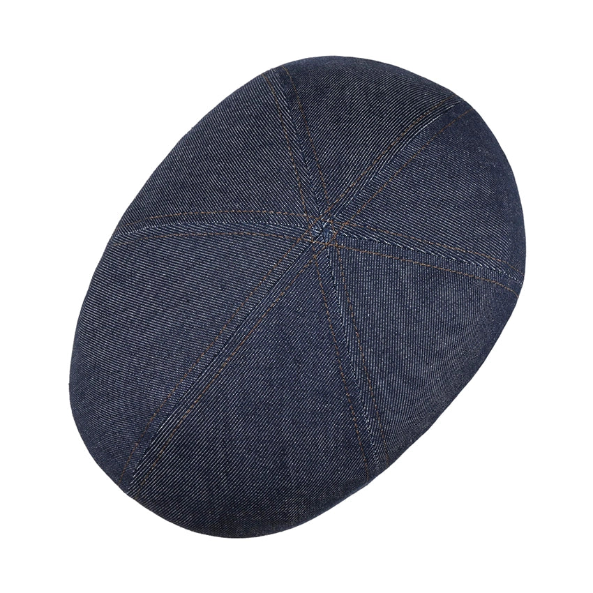 Texas Denim Sustainable Flatcap - Navy/Gun Metal