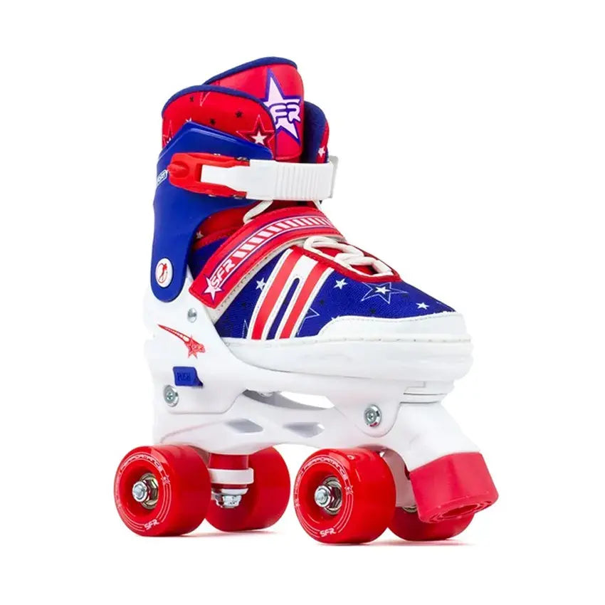 Spectra Adjustable Quad Skates - Blue/Red 29-33