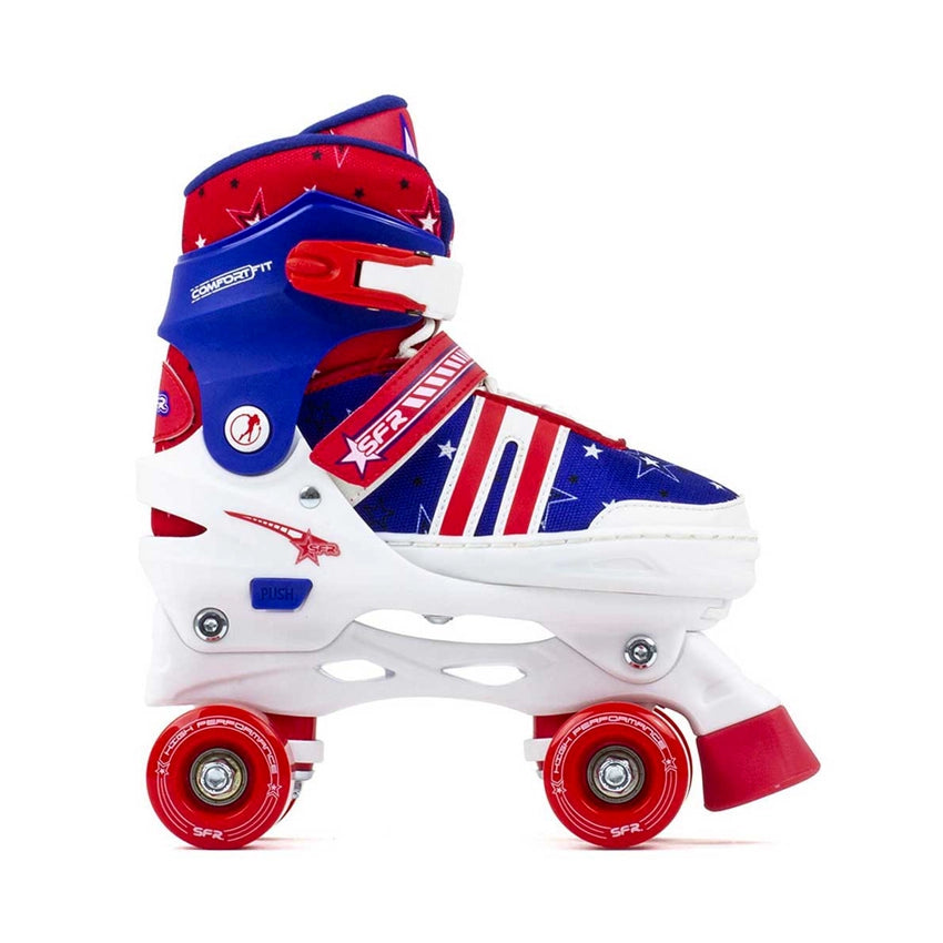 Spectra Adjustable Quad Skates - Blue/Red 29-33