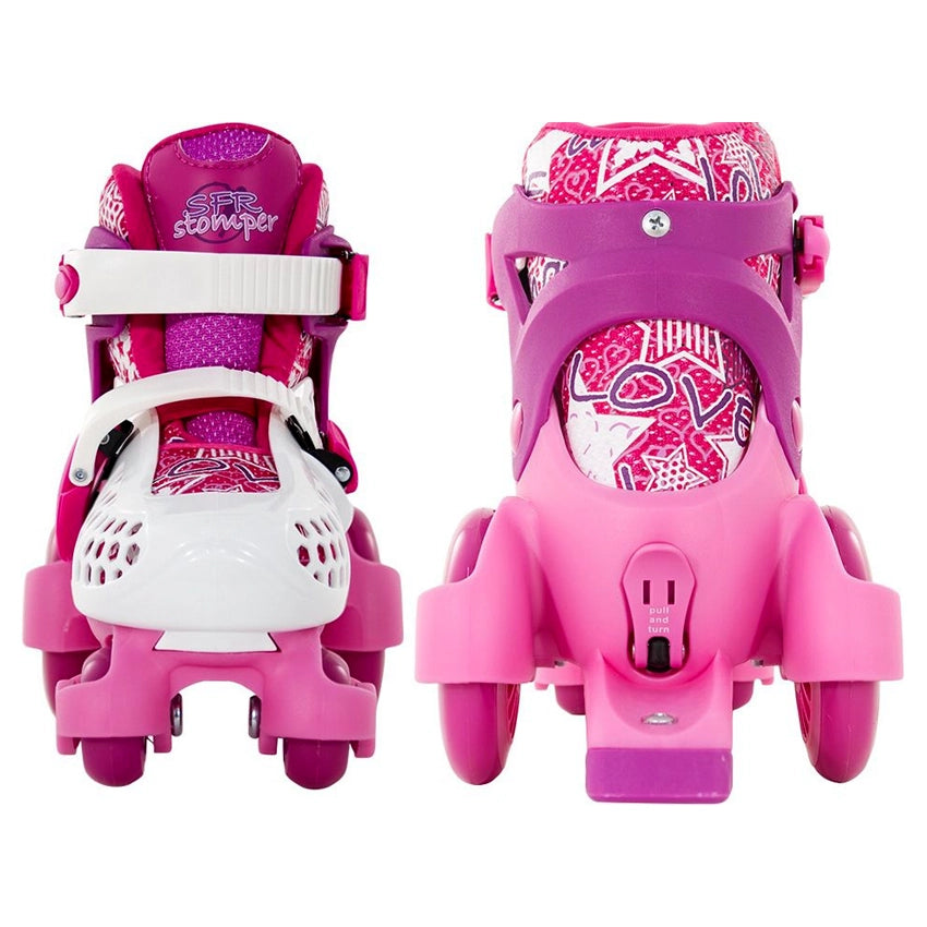 Stomper Adjustable Quad Skates - Pink/White 23-27