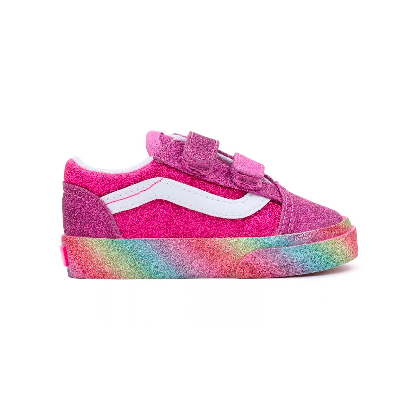 Pink Vans Old Skool Shoes Vans Era Bambino Rosse Vans Toddler Old Skool V Glitter Rainglow Pink/Multi