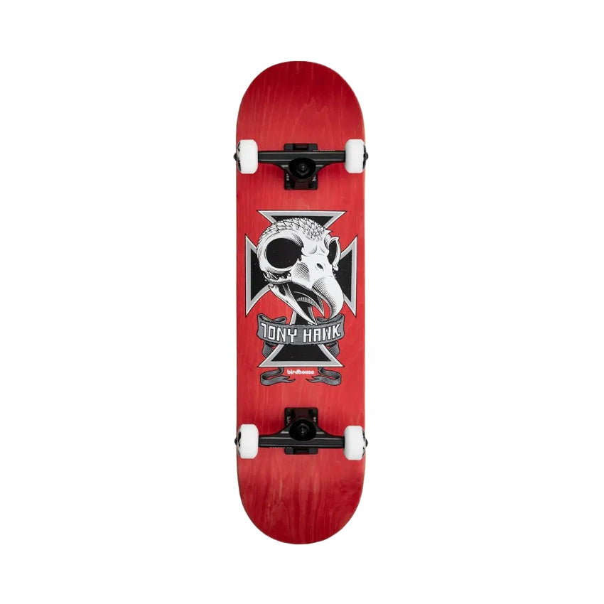 S3 Hawk Skull 2 8.25" Skateboard Complete - Red