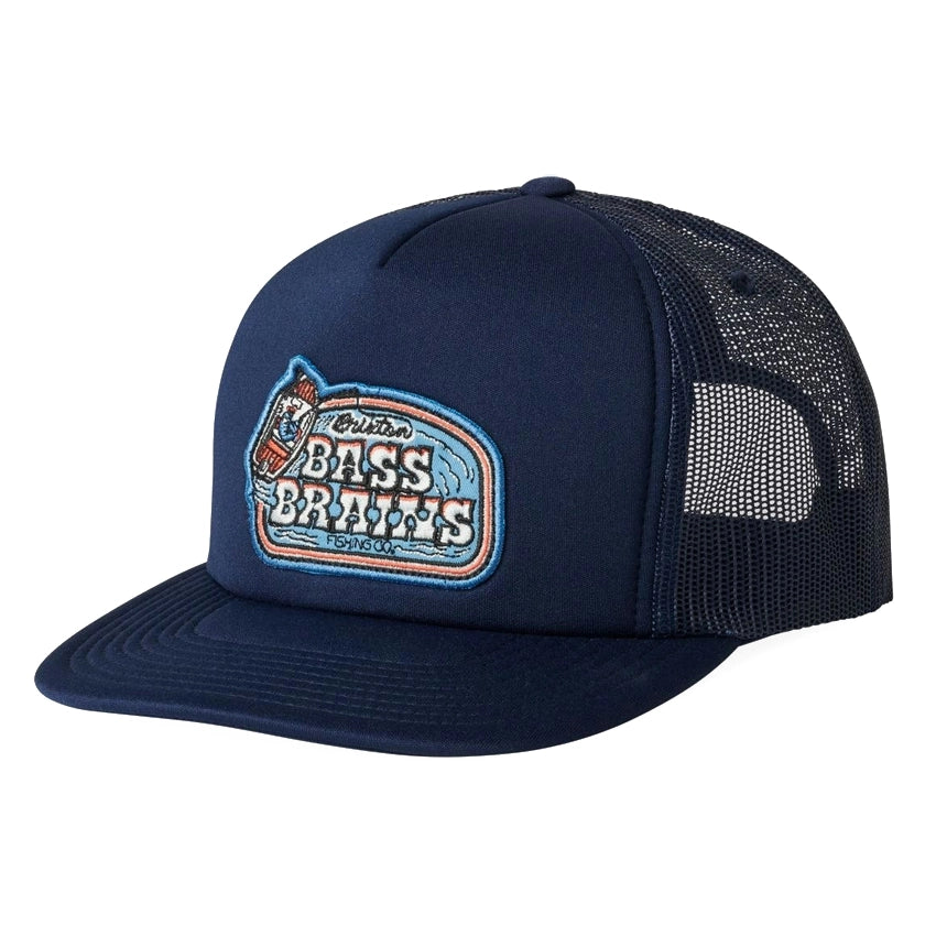 Bass Brains Boat MP Trucker Hat - Washed Navy