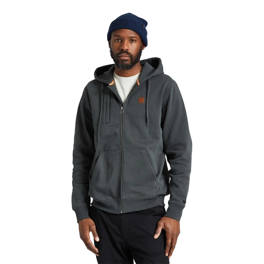 Builders Water Resistant Heavyweight Fleece Full Zip Hoodie - Washed Black