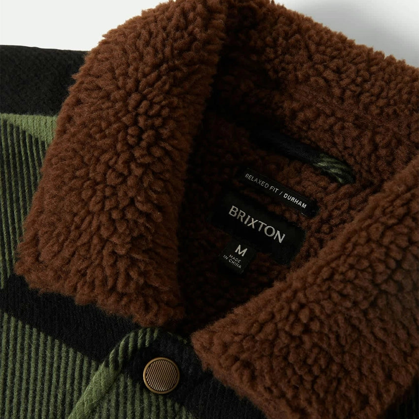 Durham Sherpa Lined Jacket - Black/Wild Green Flannel