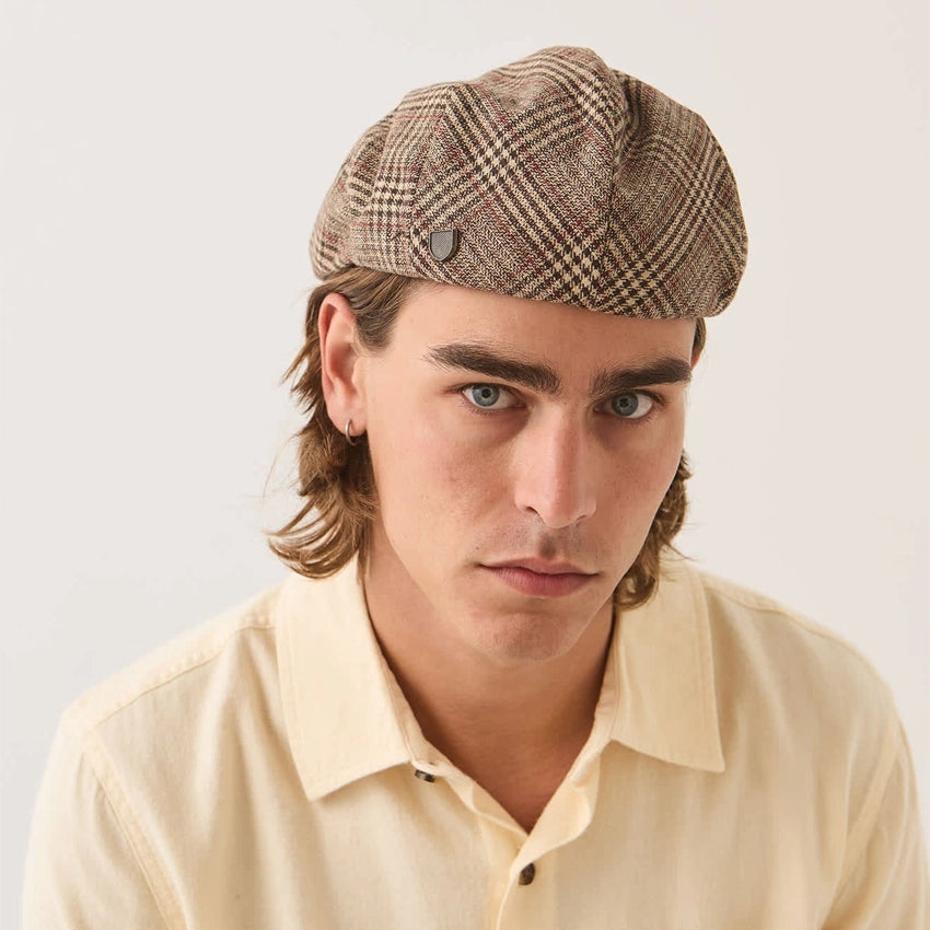 Hooligan Snap Cap - Brown/Tan/Red Plaid