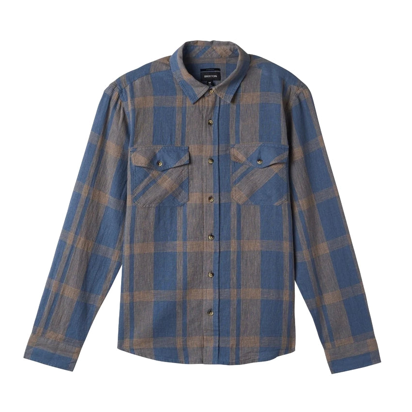 Memphis Linen Blend L/S Shirt - Flint Stone Blue/Sand