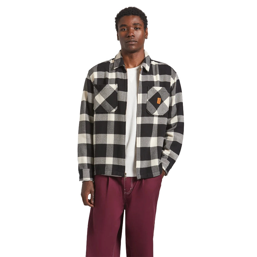 Union Zip Flannel - Off White/Black