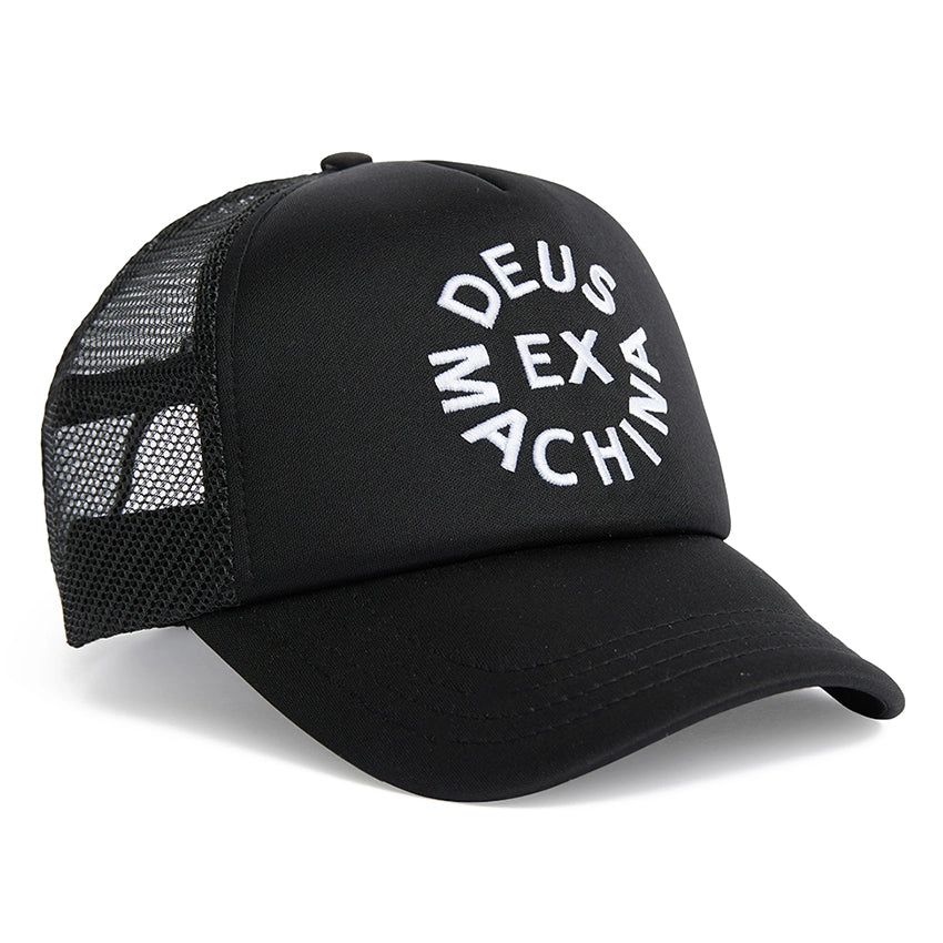 Circle Logo Trucker Hat - Black