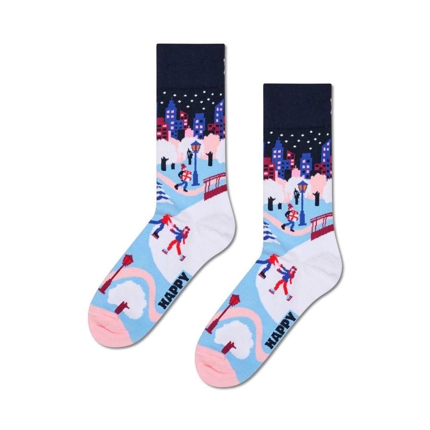 Ice Skating In The City Sock