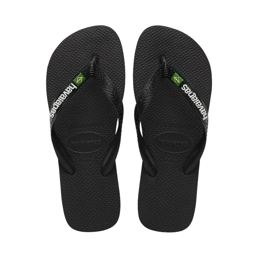 Brasil Logo Slippers - Black/Black