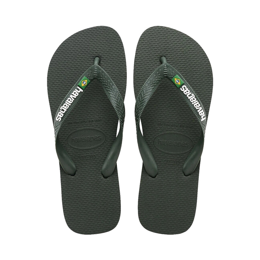 Brasil Logo Slippers - Olive/Green Olive