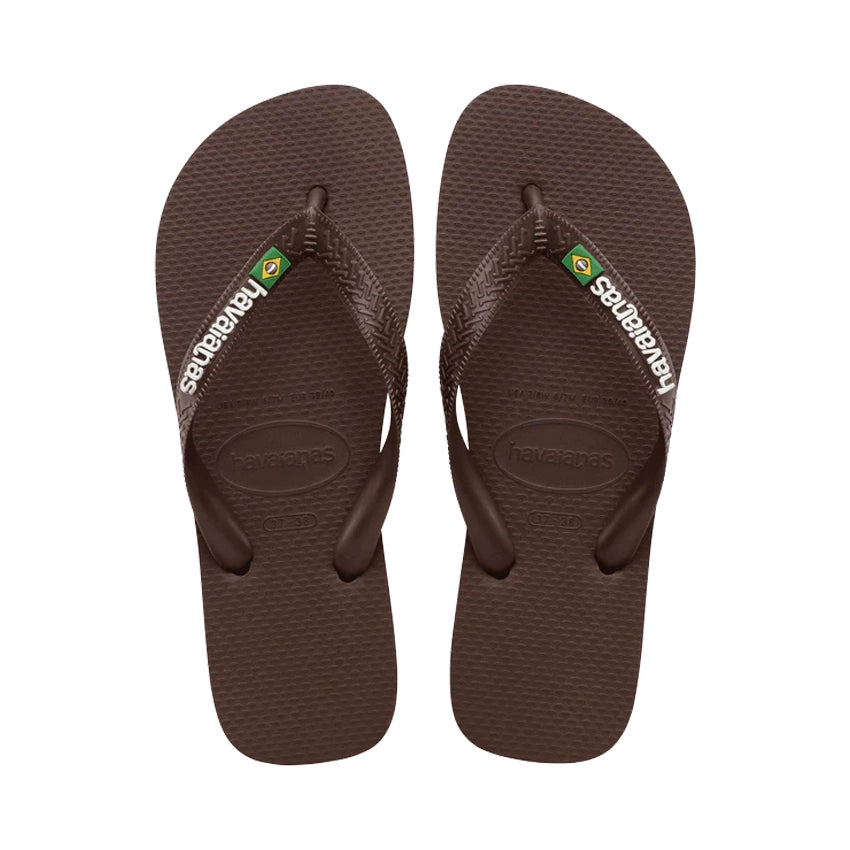 Brasil Logo Slippers - Rust/Dark Brown
