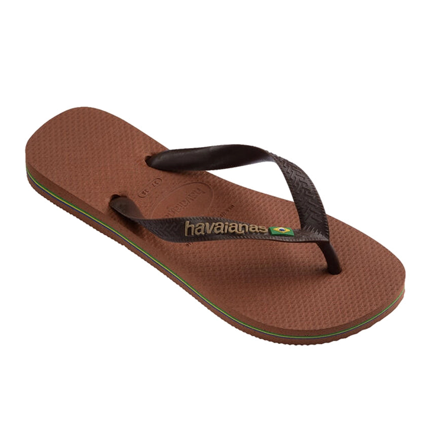 Brasil Logo Slippers - Rust/Dark Brown