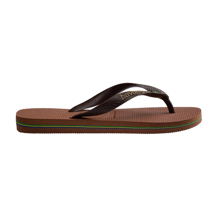 Brasil Logo Slippers - Rust/Dark Brown
