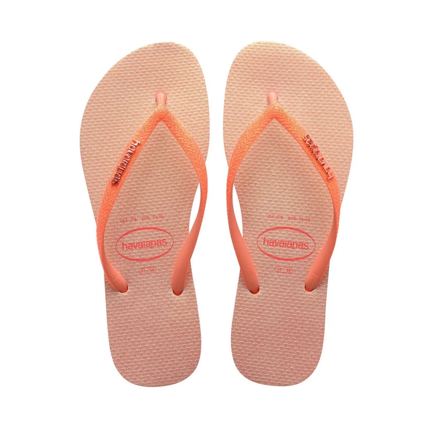 Slim Slippers - Glitter Iridescent Peach