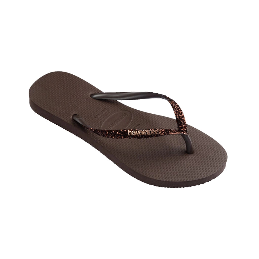 Women's Slim Glitter II Slippers - Dark Brown