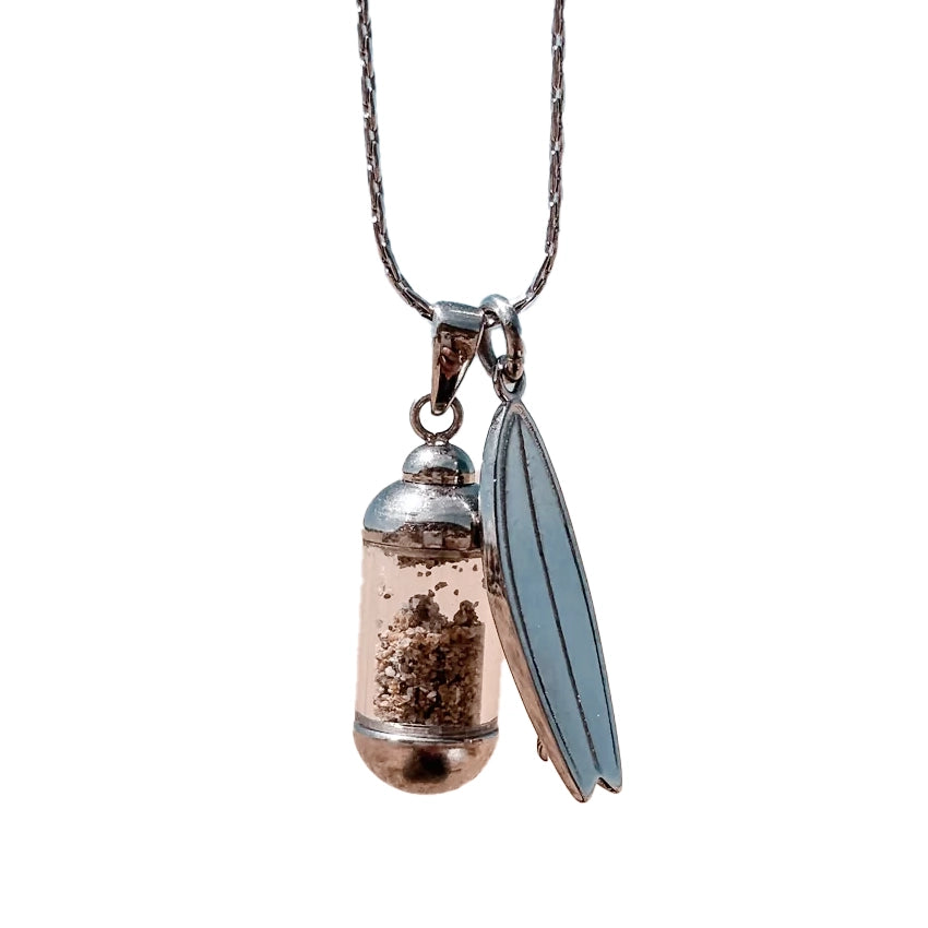 Laguna Beach Pendant Ketting Shortboard Zilver