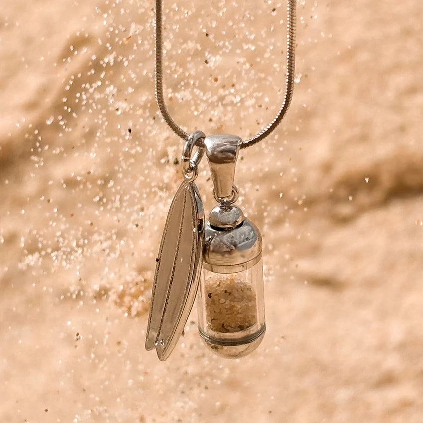 Laguna Beach Pendant Ketting Shortboard Zilver