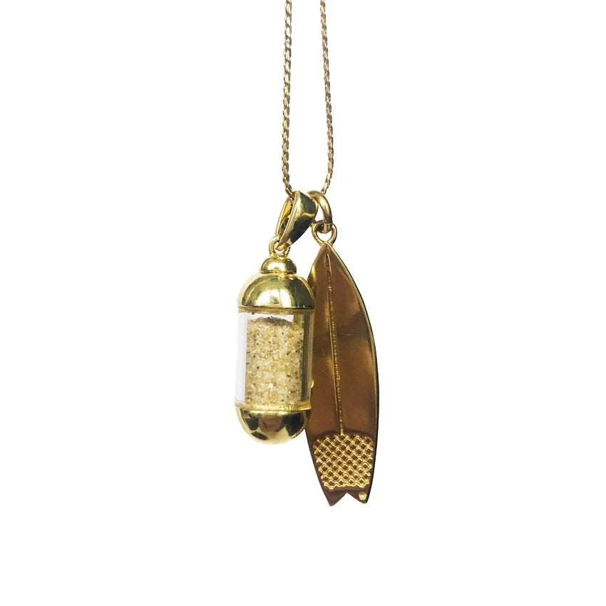 Laguna Beach Pendant Ketting Surfboard Goud