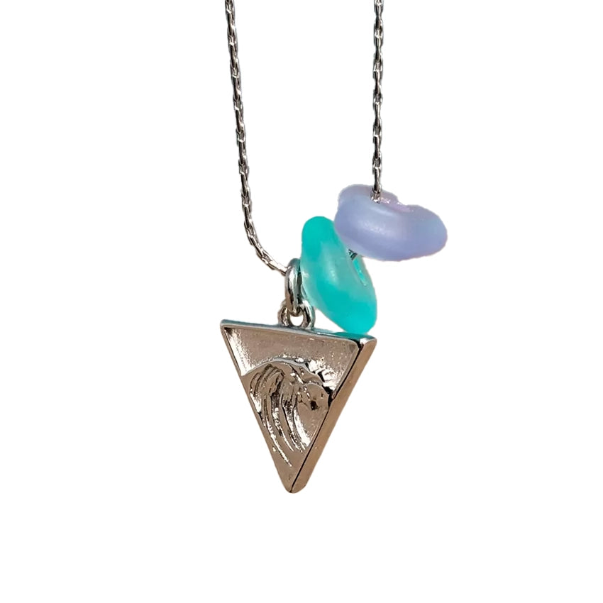 Zeeglas Wave Rider Ketting Zilver