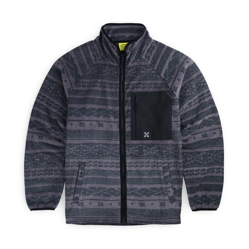 Fullzip Printed Polar Fleece - Black