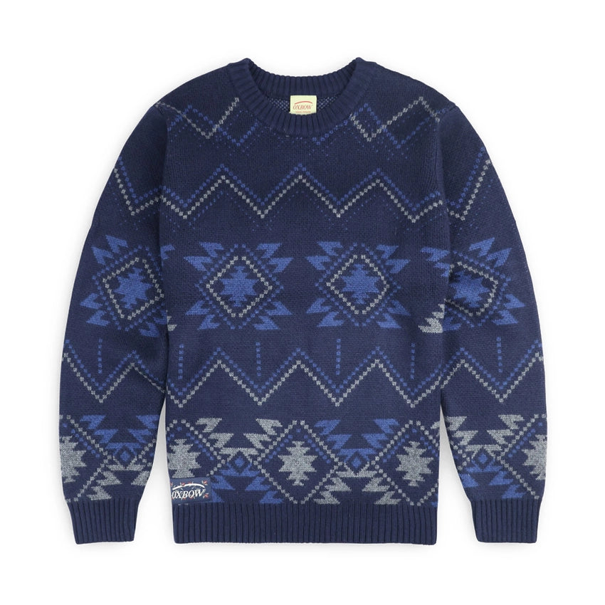 Thick Jacquard Sweater - Deep Marine