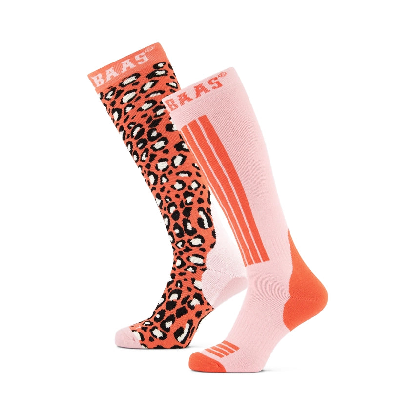 Panther Ski Socks (2-pack) - Orange Multi