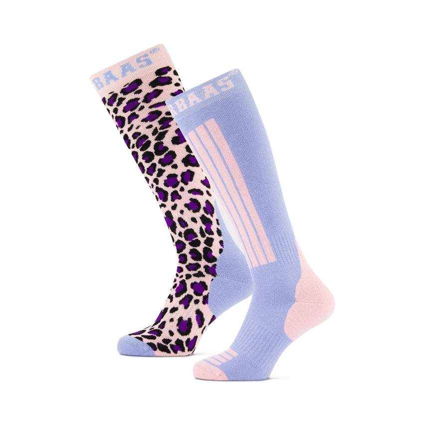 Panther Ski Socks (2-pack) - Pink Multi