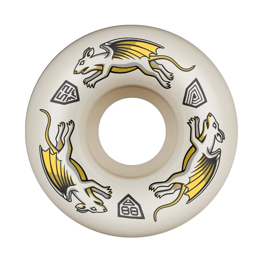 Dragon Formula Nano Rat 52mm x 34mm 88A Skateboard Wielen (4-pack) - Off White