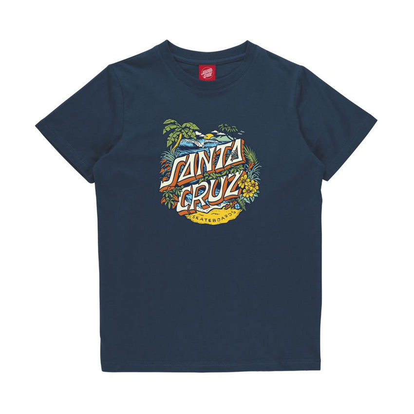 Kids Aloha Dot Front T-Shirt - Tidal Teal