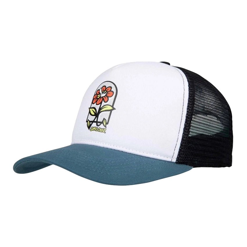 Flower Guy Meshback Cap - White/Teal