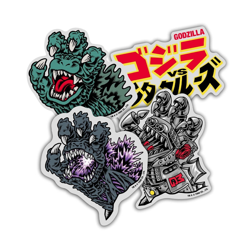 Godzilla vs Santa Cruz Mylar Sticker (4-pack)