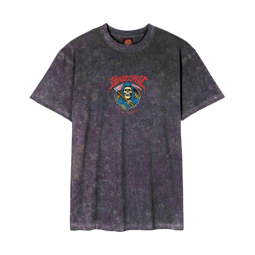 Out Of Time Front T-Shirt - Black Acid Wash