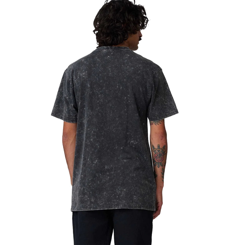 Out Of Time Front T-Shirt - Black Acid Wash