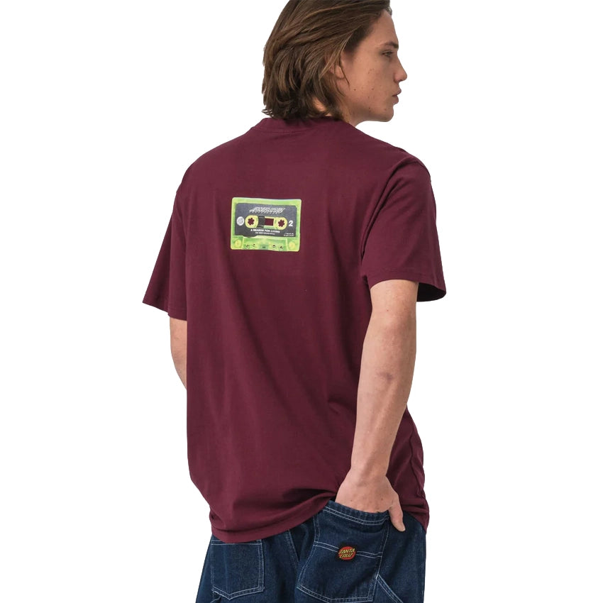 Reason For Living Mixtape T-Shirt - Dark Cherry