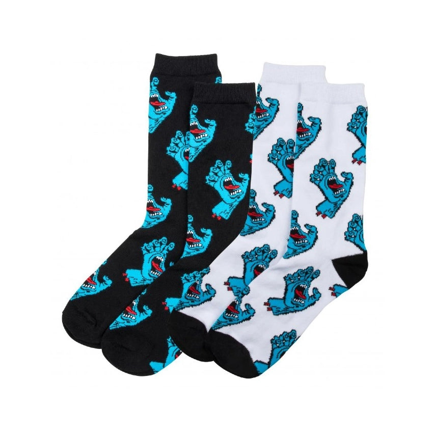 Youth Multi Hand Socks(2-pack) - White & Black