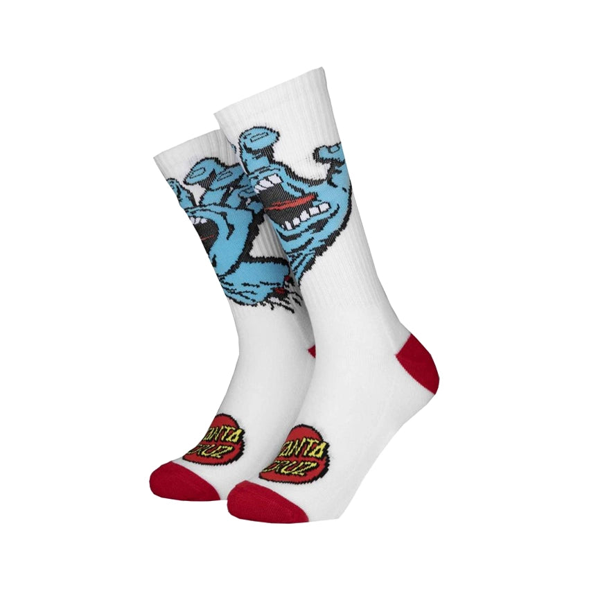 Youth Screaming Hand Socks - White