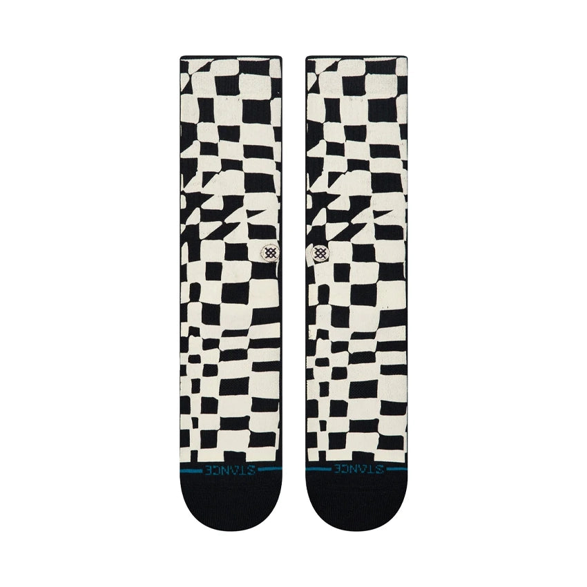 Wave Check Crew Sokken - Black