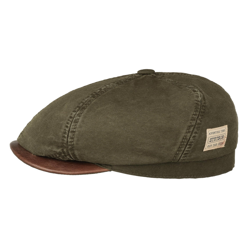 6-Panel Cotton Canvas Flatcap - Olive