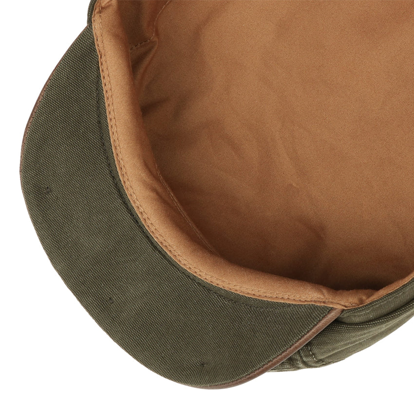 6-Panel Cotton Canvas Flatcap - Olive
